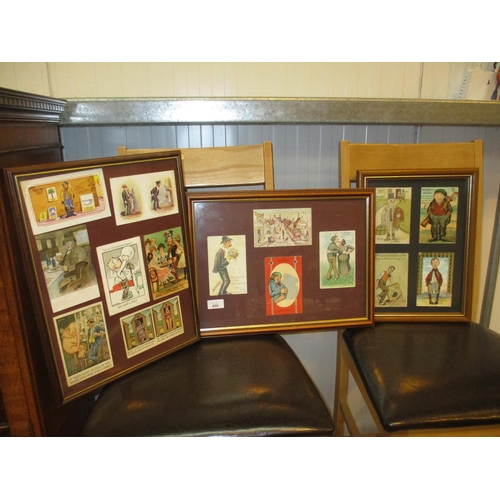 490 - Three Framed Groups of Postcards