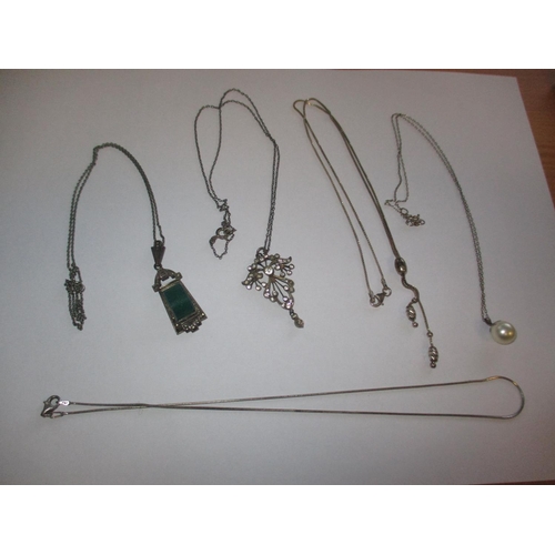 493 - Five Silver Necklaces