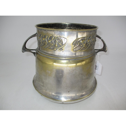 513 - Art Nouveau Silver Plated Wine Cooler, 21cm high