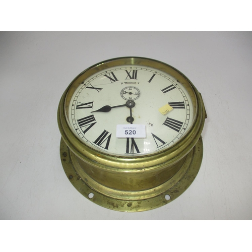 520 - Brass Case Binnacle Clock, the dial 20cm diam.