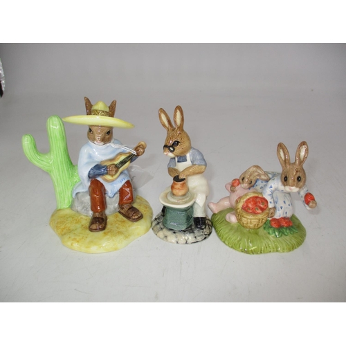 526 - Three Royal Doulton Bunnykins, DB131 1992, DB277 2002, DB316 2004 with Certificate, Total Catalogue ... 