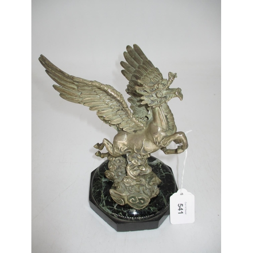 541 - Silver Plated Mythical Beast, 15cm high, with a Marble Stand