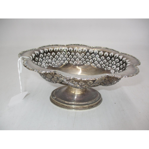 550 - Silver Pierced Border Pedestal Bonbon Dish, Birmingham 1922, 260g