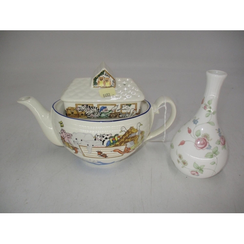 566 - Wade Noahs Ark Teapot and a Wedgwood Vase