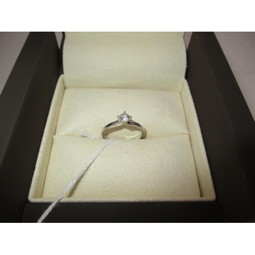 569 - The Diamond Story 18ct White Gold 0.27ct Diamond Solitaire Ring, Size K, with Original Boxes