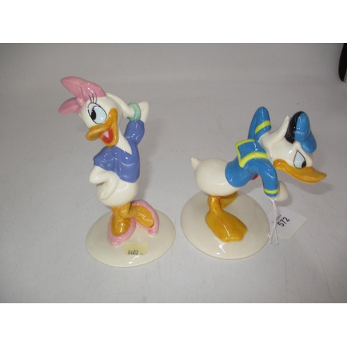 572 - Royal Doulton Disney Donald Duck MM3 and Daisy Duck MM4