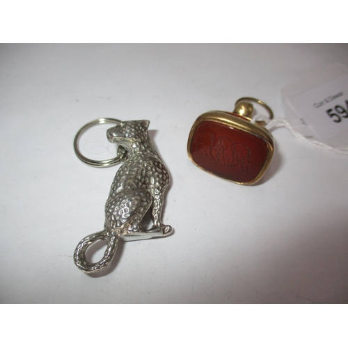 594 - Victorian Seal and a Leopard Key Ring