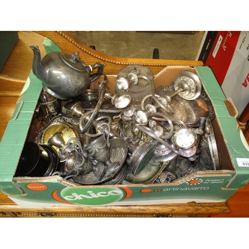 633 - Quantity of Silver Plate including Candelabra, Cake Baskets etc