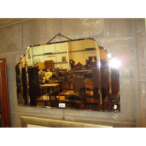 656 - Art Deco Wall Mirror, 40x68cm