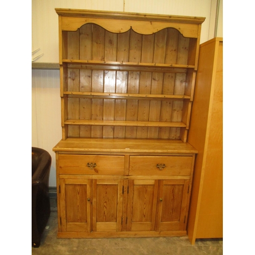 687 - Victorian Pine Shelved Back Dresser, 138cm