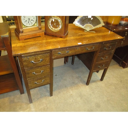 704 - Oak Double Pedestal Desk, 123x60cm