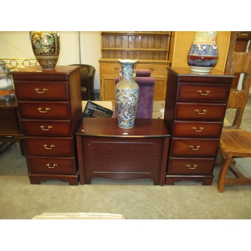 706 - Two Tall Narrow Chests of Drawers and a Blanket Box