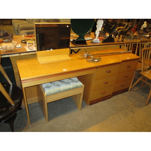 712 - Dressing Table with Stool and a Pair of Bedside Chests