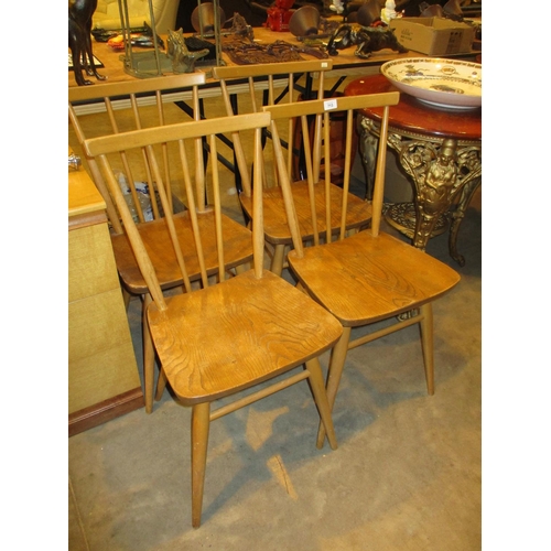 713 - Set of 4 Vintage Ercol Spar Back Chairs