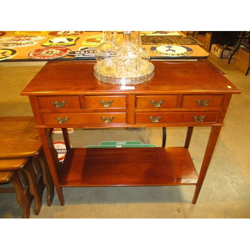 722 - Reproduction Mahogany 6 Drawer Side Table, 81cm