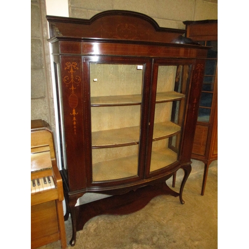 783 - Edwardian Inlaid Mahogany Tall Display Cabinet, 122cm