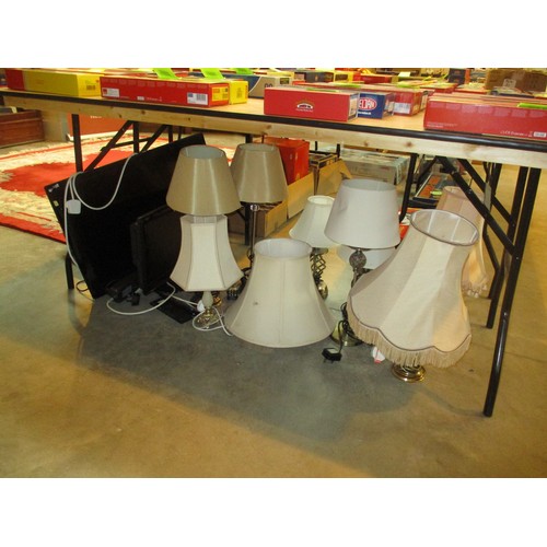 319 - Various Table Lamps and 2 Televisions with Remotes