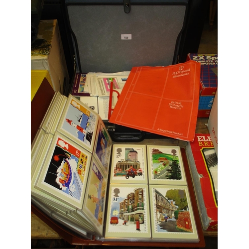 169 - Case of First Day Covers and Stamps, Album of Royal Mail Postcards etc