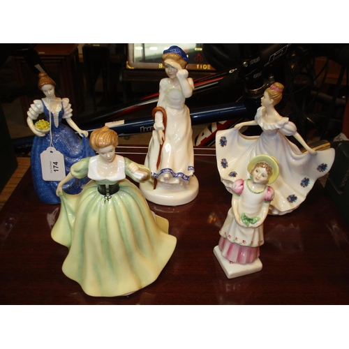 174 - Five Royal Doulton Figures