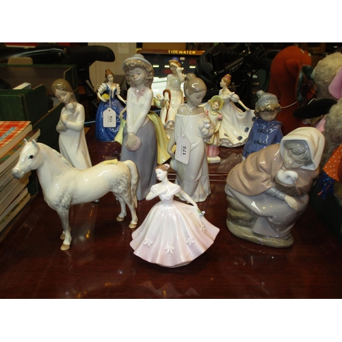 175 - Five Nao Figures, Beswick Welsh M and a Coalport Figure