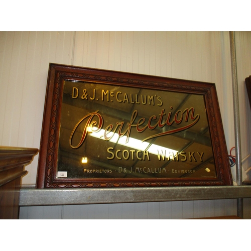 346 - 19th Century D & J McCallums Perfection Scotch Whisky Advert Mirror by Forrest & Son Glasgow, mirror... 