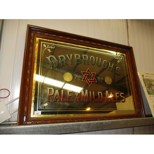 347 - 19th Century Dryburghs Pale & Mild Ales Advert Mirror by T J Ford Edinburgh, mirror 55x80cm