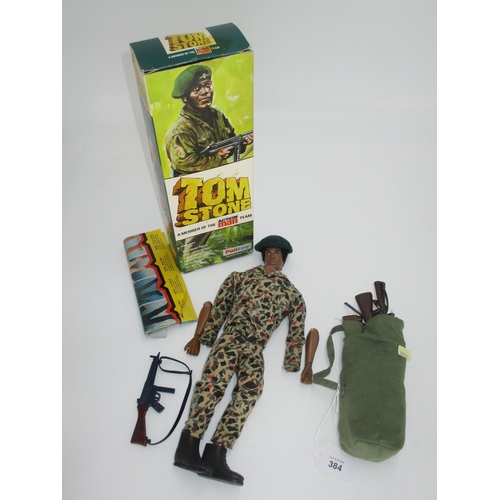 384 - Action Man Tom Stone Figure in Original Box and a Bag of Weapons