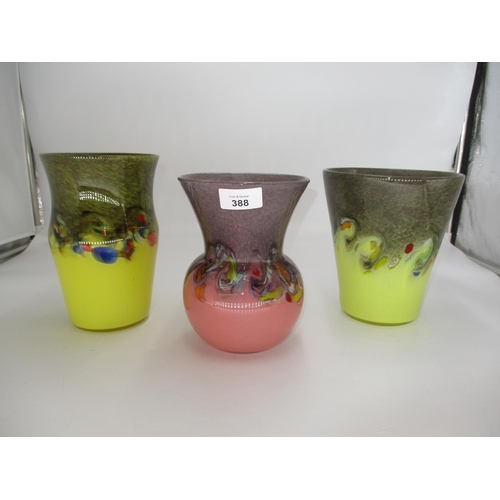 388 - Three Strathearn Glass Vases