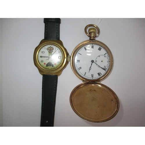 433 - Gents Russian Wrist Watch and a Gold Plated Hunter Pocket Watch