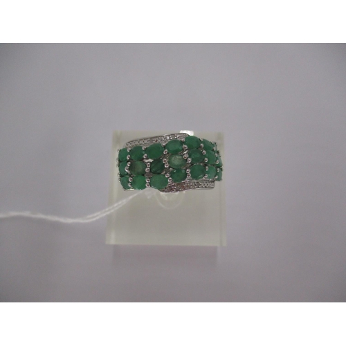 444 - Emerald and Diamond Ring