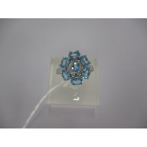 449 - Blue Topaz and Diamond Ring