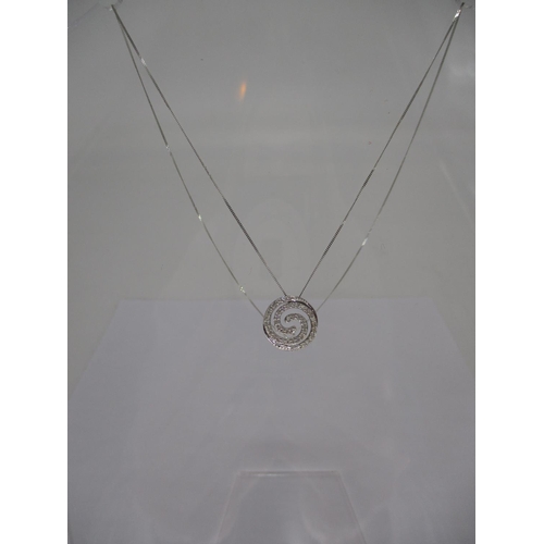 451 - 9ct White Gold Diamond Pendant and 9ct White Gold Chain