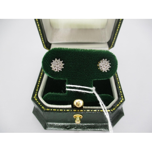 452 - 9ct Gold Diamond Earrings