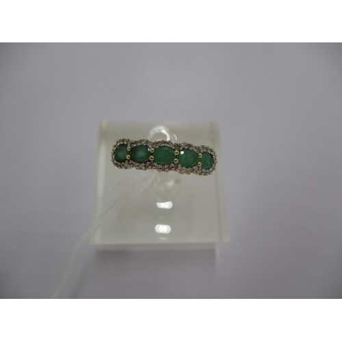 454 - 14ct Gold Emerald and Diamond Ring