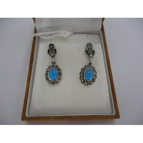 458 - Silver Marcasite Earrings