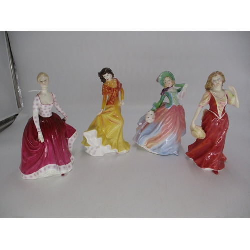 471 - Four Royal Doulton Figures, Linda HN8379, Fiona HN2694, Autumn Breezes HN1939, Strolling HN3755