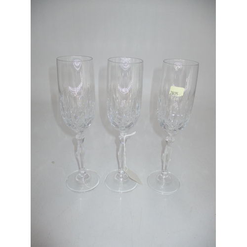 514 - Set of 9 Crystal Champagne Flutes