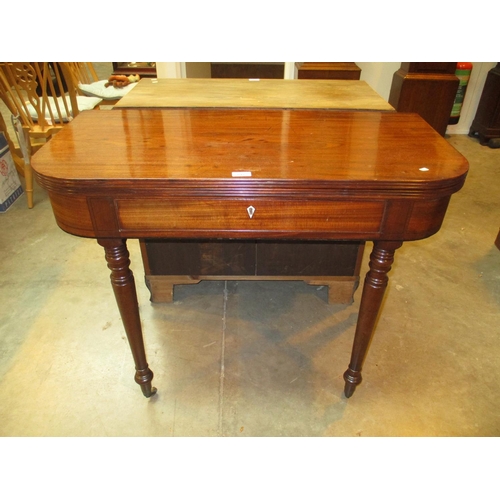 641 - Early 19th Century Mahogany Fold Over Tea Table, 99cm