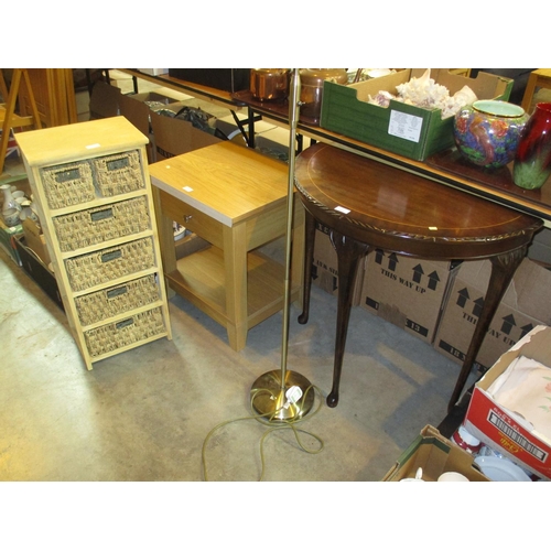 653 - Reading Light, Hall Table, Small Table and Wicker Drawers