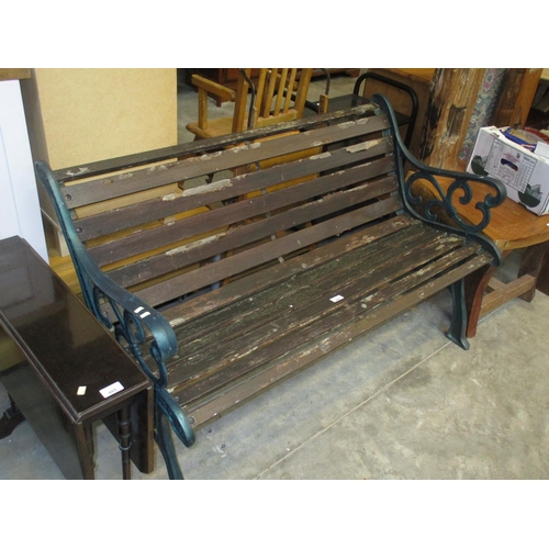 664 - Cast Metal End Garden Bench, 129cm