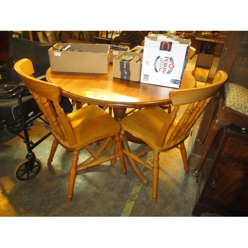 673 - Pine Kitchen Table with 3 Chairs