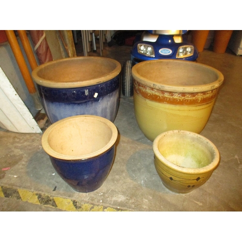 108 - Four Glazed Garden Pots