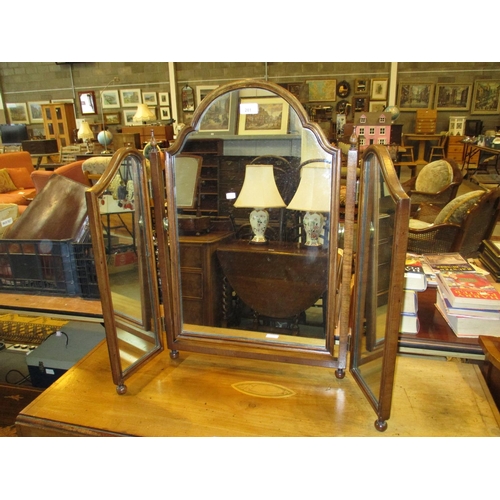 201 - Mahogany 3 Fold Dressing Mirror