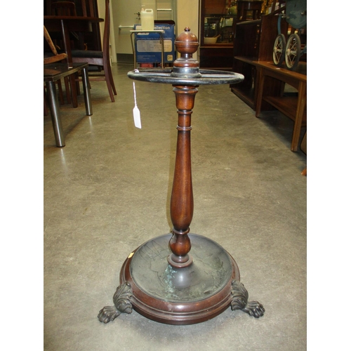 205 - Mahogany and Metal Stick Stand