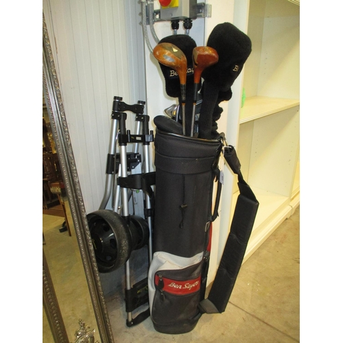 225 - Golf Bag, Clubs and Caddy