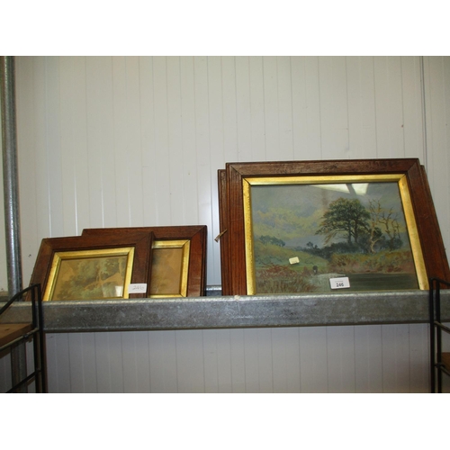 246 - Four Oak Frame Watercolours of Country Scenes