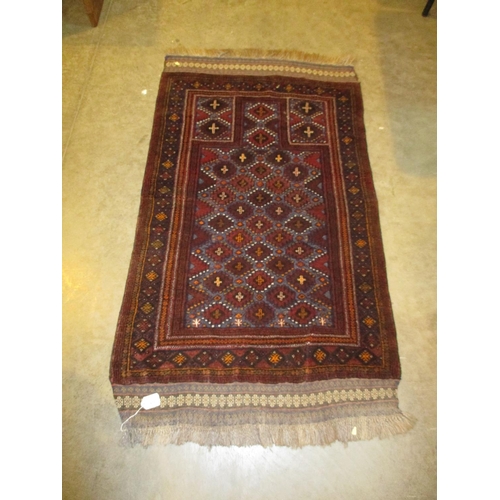 411 - Persian Wool Prayer Rug, 135x68cm