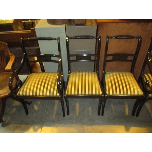 478 - Set of 6, 2 Arm and 4 Regency Style Dining Chairs