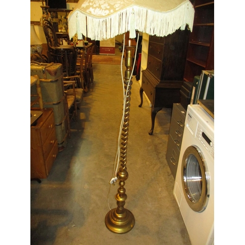 479 - Brass Twist Pillar Standard Lamp