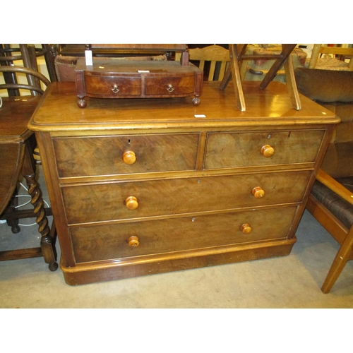 489 - Victorian Mahogany Chest of 4 Drawers, 117cm w, 79cm h, 51c d